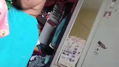 Grandmother wearing blouse and showing naked boobs