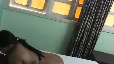 Tight ass Tamil wife fucking husband by lying over him