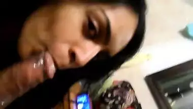 Indian girl blow job cum on tits