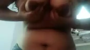 Naked Indian girl is horny and dirty-minded exposing XXX hooters