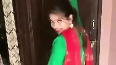 Busty sexy girl in salwar dancing