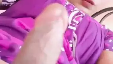 Sexy shemale masturbating and showing her big dick