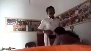 Mature colleagues affair, giving blowjob