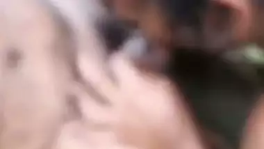 Threesome fucking in jungle by hot Tamil slut
