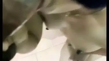 Man blindfolds the lady and gets an Indian blowjob