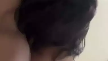Long boobs busty wife sucking cock deep in her mouth