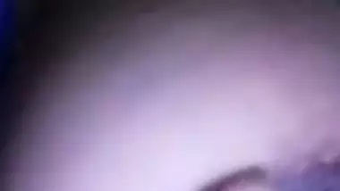 Dark nipples desi girlfriend on video call topless at night
