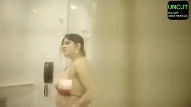 XXX partner shows up in time to satisfy horny Desi in the shower room