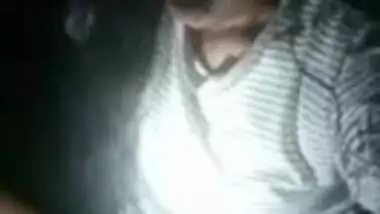 Hot XXX selfie of Desi MILF rubbing her cute pussy in the darkness