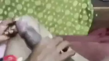 Village lady gives a desi blowjob to her husband’s friend