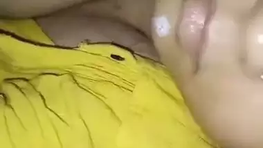 Sleeping sister boob touch by brother and nipple show