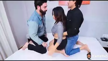 Hot threesome of a sexy babe in the adult web series