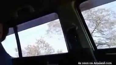 Indian couple fucking inside the car in POV video.