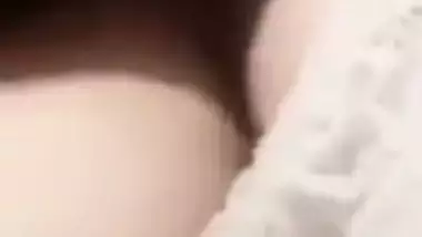 Cute expression during topless boobs show by Indian girl