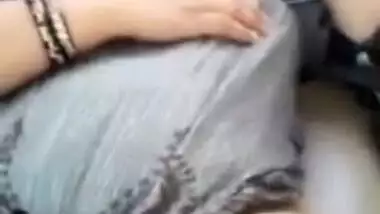 Horny XXX wife exposes sweet pussy in backseat of the Desi driver