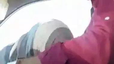 Busty ass girl having sex with stranger in car
