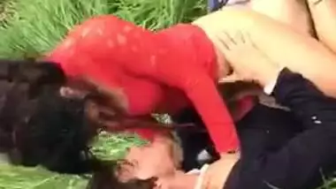 College lovers having sex in jungle